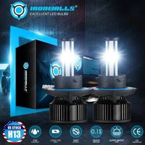 6-Sides H13 9008 High Low Beam LED Headlight Bulbs Kits White Super Bright 6000K - Foto 1 di 12