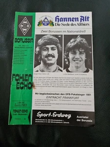 Fohlen Echo 1980 1981 Borussia Mönchengladbach - Eintracht Frankfurt Fohlenecho - Bild 1 von 1