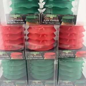8 Granite Ware Reusable Regular Mouth Silicone Canning Jar Toppers Lids Red Grn - Picture 1 of 12