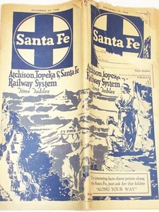 Vintage 1946 Santa Fe Railroad Time Tables Train Schedule - Atchison, Topeka - Picture 1 of 3