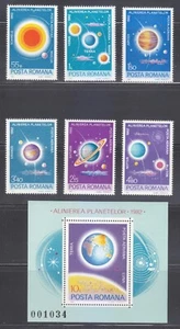Rumänien 1981 postfrisch Mi 3795-3800 + Block 180 Sc C233-C239 Weltraum, Planeten, Galaxie ** - Bild 1 von 5