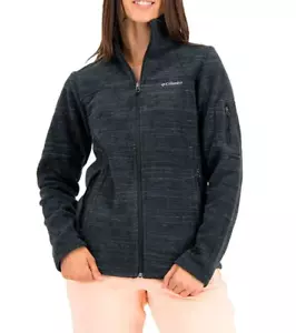 Columbia Fleece Jacket Size S Fast Trek Microfleece Adjustable Hem - Black Grey - Picture 1 of 7