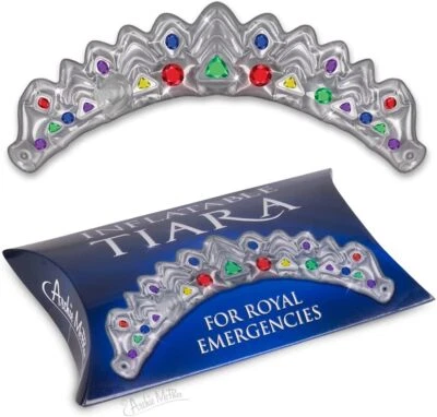 Tiara inflable de emergencia - Diadema Royal Crown Princess Queen - Archie McPhee Foto 1 de 3