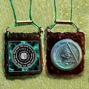 men's jewelry necklace pendants talisman illuminati massonic all seeing eye gift - Picture 1 of 24