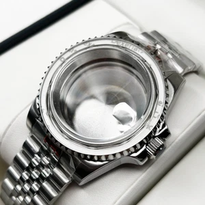 Gebürstet 40MM 24 Stunden Gehäuse 20ATM Uhr Lünette Saphir Fit NH34 NH35 NH36 Uhrwerk - Bild 1 von 8