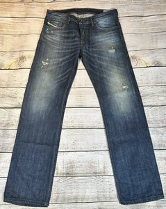 Diesel Men's Jeans W33 L34 Blue Waykee Stretch Regular Straight Denim Wash 0837A - Picture 1 of 20