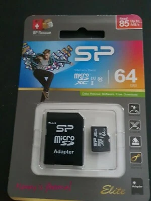Silicon Power Elite UHS-I 64 GB, microSDXC, Flash Memory Class 10, SD Adapter - Image 1 of 3
