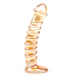 Glass Dildo G-Spot Anal Butt Plug Masturbator Sex Toy BDSM ribbed YT047 - Picture 1 of 3