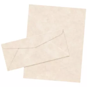 Matching 8.5 x 11" Paper and #10 Envelopes - Natural Cream Parchment - 50 Sets - Picture 1 of 7