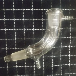 Prism Research 29/42 Bent Condenser. Laboratory Glass Barbs 105 Degree Bend - Picture 1 of 3