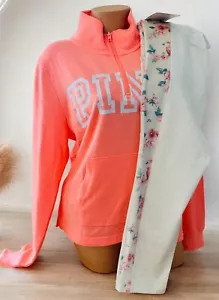 Pullover Felpa Victorias Secret ROSA Logo e Leggings Accoglienti Vita Alta Grande - Foto 1 di 13