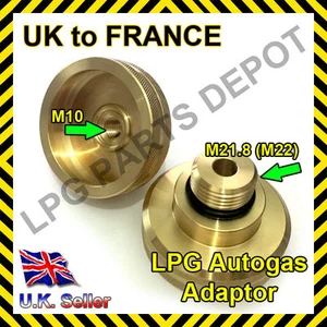 Adaptador de punto de llenado de coche GLP Reino Unido a FRANCIA Autogás propano gas adaptador de viaje - Imagen 1 de 3