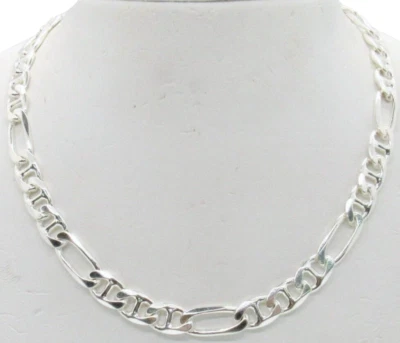 НОВЫЕ МУЖСКИЕ СЕРЕБРО .925 РОДИЯ ПОКРЫТИЕМ 30» FIGARO GUC СТИЛЬ ОЖЕРЕЛЬЕ - Изображение 1 из 4
