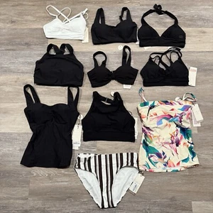 Lot Of 10 Calia Women Swim Collection Bikini Top White Black XS - NWT - Picture 1 of 21
