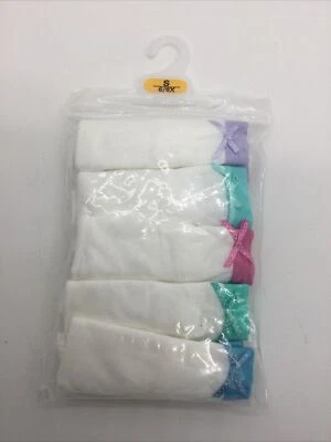 5 Pk Girls White 100% Cotton Hipster Panties Underwear SIZE 6 6X SMALL FREE SHIP - Image 1 of 4