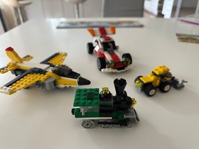 4 sets lego creator 3 in 1 Jet plane, helicopter, racing car, train.