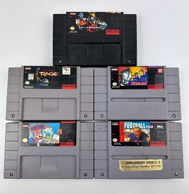 Lote 5 Juegos SNES Killer Instinct Primal Rage Mario Paint Ultraman Madden Foto 1 de 4