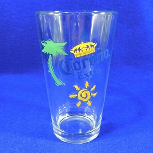 Corona Extra Glass Beer Pint Crown Palm Tree Sun 16 Ounces - Picture 1 of 1