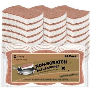 Non-Scratch Scrub Sponge, 24-Pack, Cellulose Kitchen Scrubber Sponges, Ideal ... - Picture 1 of 7
