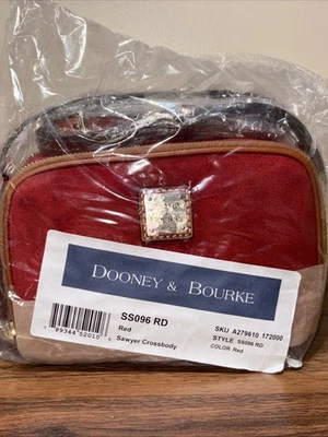 Dooney & Bourke Suede Sawyer Crossbody and/or Shoulder Bag RED - NEW SEALED - Image 1 of 4