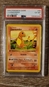 1999 Charmander 46/102 Pokemon Base Set 1st Edition Shadowless vintage PSA 6 - Picture 1 of 2