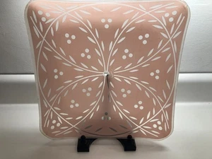 MCM Light Ceiling Light Fixture Pink Bent Glass square fixture shade Moe Light - Picture 1 of 18