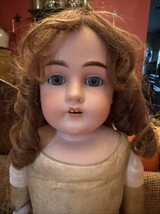 Antique German 28” Gebruder Kuchelnanz Bisque Head Leather Body Doll - Picture 1 of 17