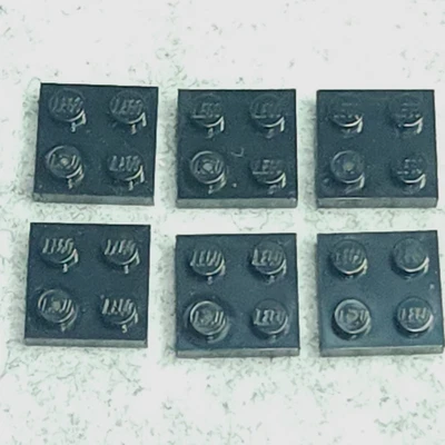 LEGO Plate 2x2 3022 Black Lot of 6 Genuine Used - Image 1 of 4