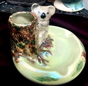 VINTAGE 1950's WEMBLEY WARE AUSTRALIAN POTTERY LUSTRE KOALA ASHTRAY - Picture 1 of 5