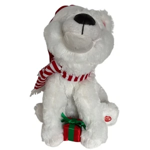 Tekky Toys Animated Chestnut Polar Bear Christmas Sings Mouth Opens Plush Rare - Picture 1 of 10