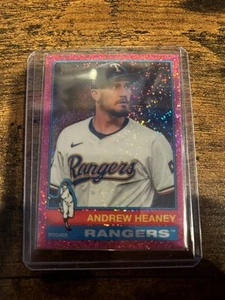 2025 Topps Heritage Pink Sparkle 55 Andrew Heaney, Texas Rangers - Picture 1 of 8