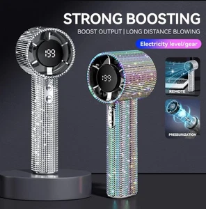 Mgall S5 Full Diamond Portable Handheld Turbo Fan,199 Gear Wind,Mini Personal US - Picture 1 of 15
