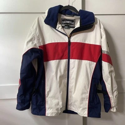 Obermeyer women blue white and red ski/snowboard jacket size 6 - Image 1 of 4