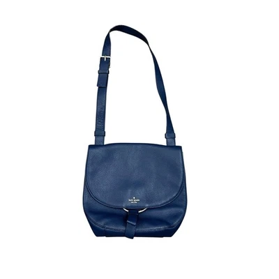 Kate Spade Anika Clark Blue Leather Shoulder Bag Crossbody Flap Satchel Purse - Image 1 of 4