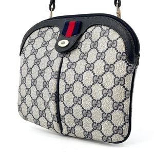 Auténtico bolso bandolera GUCCI de colección de cuero PVC jerez azul marino - Imagen 1 de 24