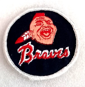 Vtg Atlanta Braves Baseball Team Jacket Hat Patch New NOS 1970s - Bild 1 von 3