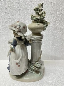 Lladro Figure Glorious Spring 11.5” Girl Holding A Flower Umbrella Damaged C14E - Picture 1 of 14