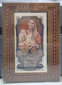 2024 TOPPS ALLEN GINTER MIKI SUDO MINI FRAMED AUTO HOT DOG EATING CHAMP M2K - Bild 1 von 2