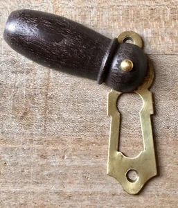 Bocchetta vintage buco della serratura legno porta antica ferramenta vittoriana vecchio recupero - Foto 1 di 12