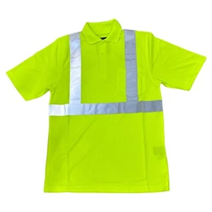Men’s Hi-Vis Safety Polo Shirt – Yellow/Green, ANSI Class 2, Moisture-Wicking - Picture 1 of 1