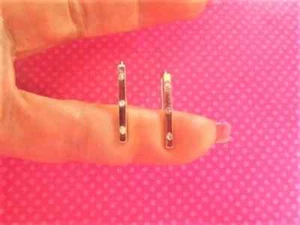 Silver bar crystal ear climbers - Picture 1 of 2