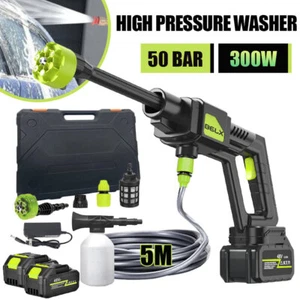 Wireless High Pressure Car Washer Tool 4000 PSI Portable Wash Cleaner 2 Battery - Picture 1 of 12