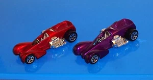 Hot Wheels 2 Loose Trucks Screamin' Hauler Mtflk Red & Mtflk Purple - Picture 1 of 2