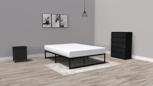 Metal Platform Bed Frame / Mattress Foundation with Steel Slat Support / No Box - Picture 1 of 1