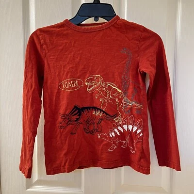 Mini Boden Embroidered Dinosaurs Long Sleeve Top Shirt Boys Size 8-9 years - Image 1 of 4