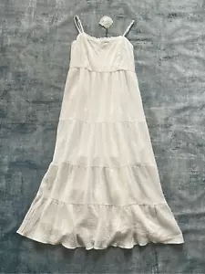 Knox Rose White Boho Farmhouse Tiered Maxi Dress Women's XL - Picture 1 of 7
