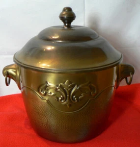 Alter Bowle Deckel-Topf,  Messing, verziert, für Deko o.ä. - Bild 1 von 6