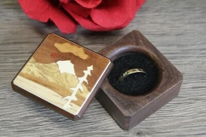 Anello Scatola Gioielli Regalo Matrimonio Proposta Fidanzamento Albero Montagna 2 Fatto a Mano 2 - Foto 1 di 6