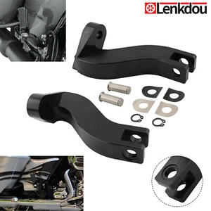 Black Passenger Foot Peg Mount Kits For Harley Road Glide Street Glide 1993-2023 - Imagen 1 de 9