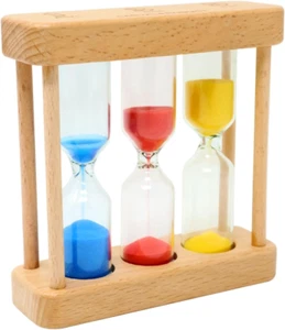 1PCS 1-3-5 Minute Sand Hourglass Timer Wood Frame Mini Sand Clock Timer Small Ta - Picture 1 of 7